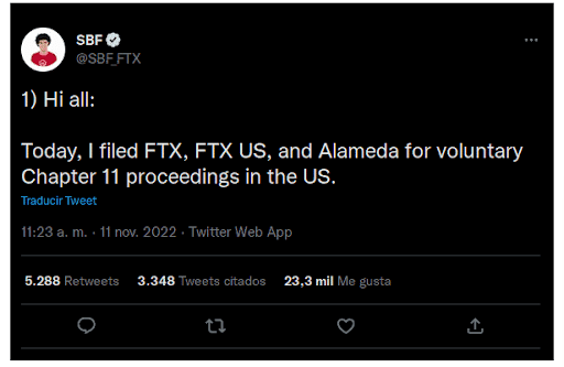tweet de FTX